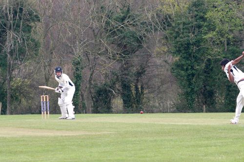 Prad sends down the first over of the innings