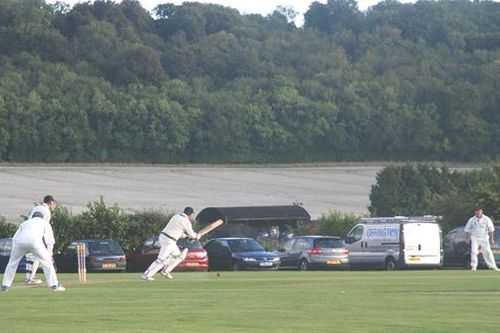 Dinks clips one through mid wicket