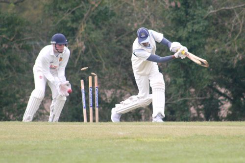 Bails fly as Prad's off stump is pegged back