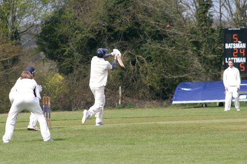 Prad prepares to swat away a high full toss
